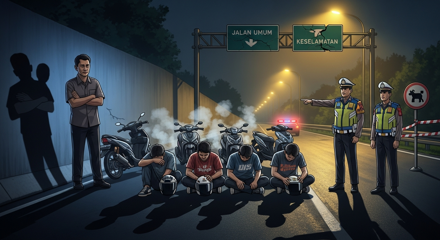 Sempat Tutup Jalan dan Viral di Medsos, Pelaku Balap Liar Jatinangor Akhirnya Diciduk